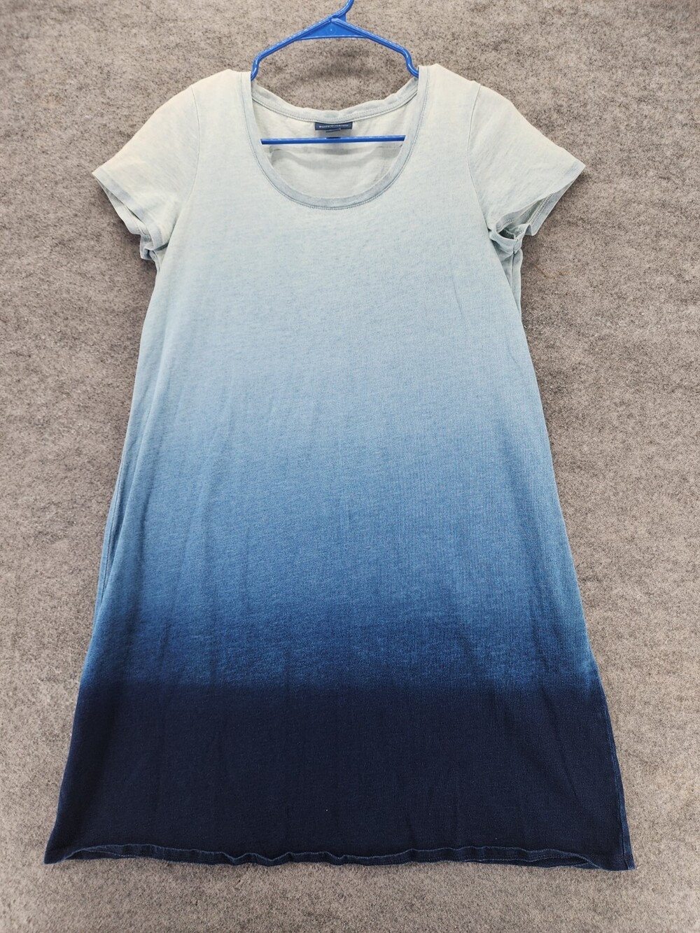 Pure Jill Dress Womens XS Petite Indigo Short Sleeve Blue Ombre